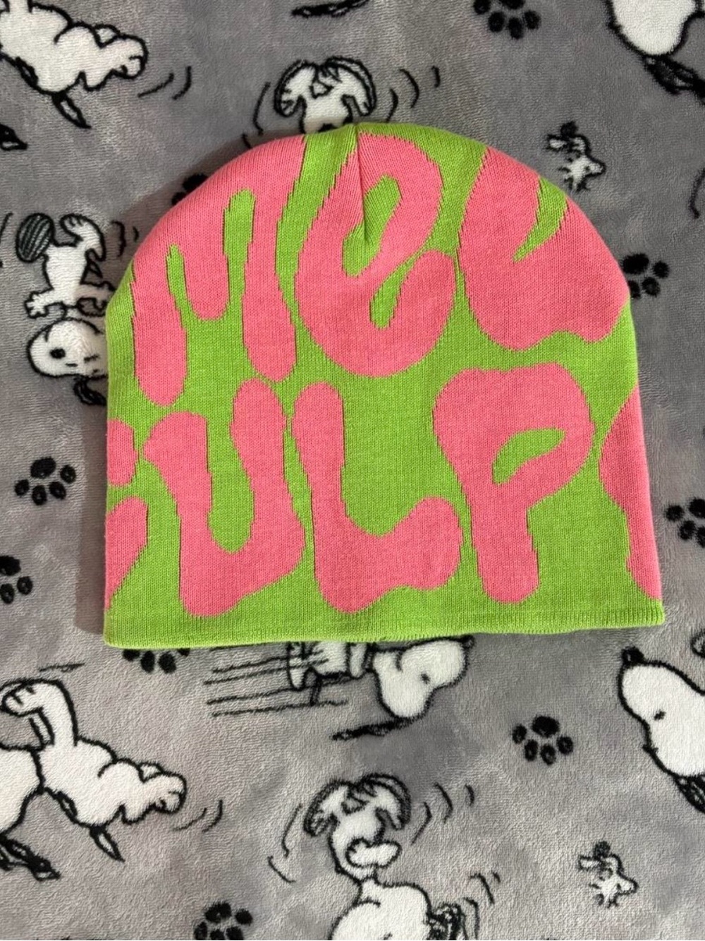Mea Culpa Green & Pink Fun Day Beanie 💚🩷💚🩷
